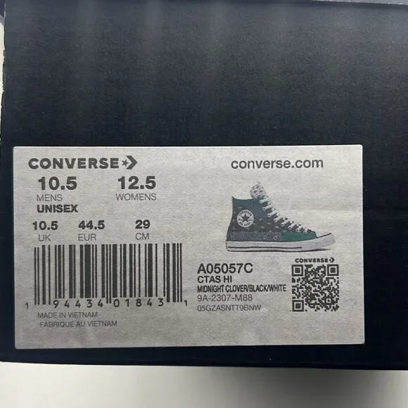 Converse Chuck Taylor All Star Hi Men’s Sz 10.5 Hacked Paisley Patterns Sneakers - Picture 10 of 10